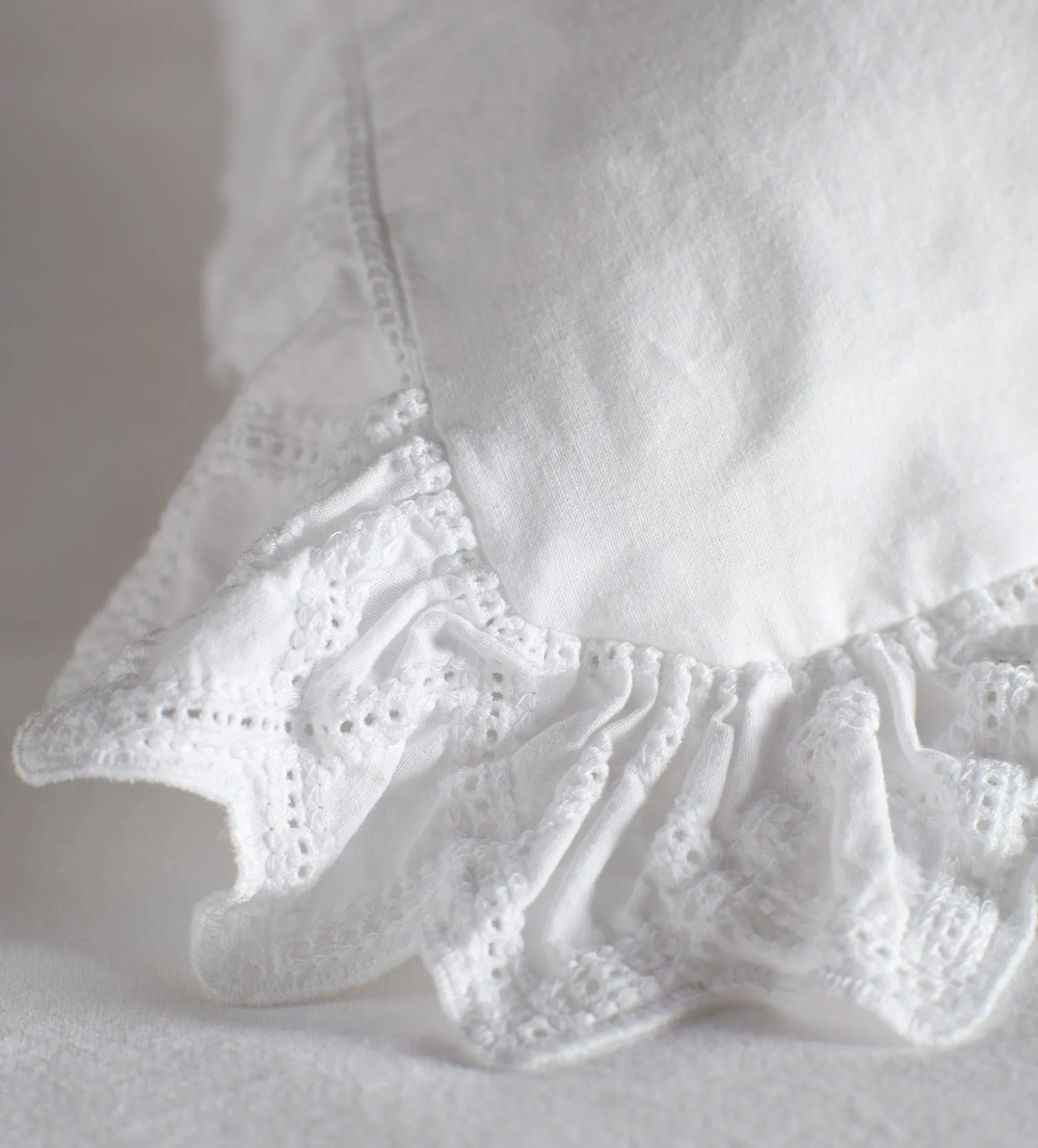 Secret Linen Store White Valerie 100% Cotton Pillowcase