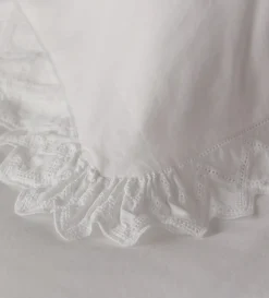 Secret Linen Store White Valerie 100% Cotton Pillowcase