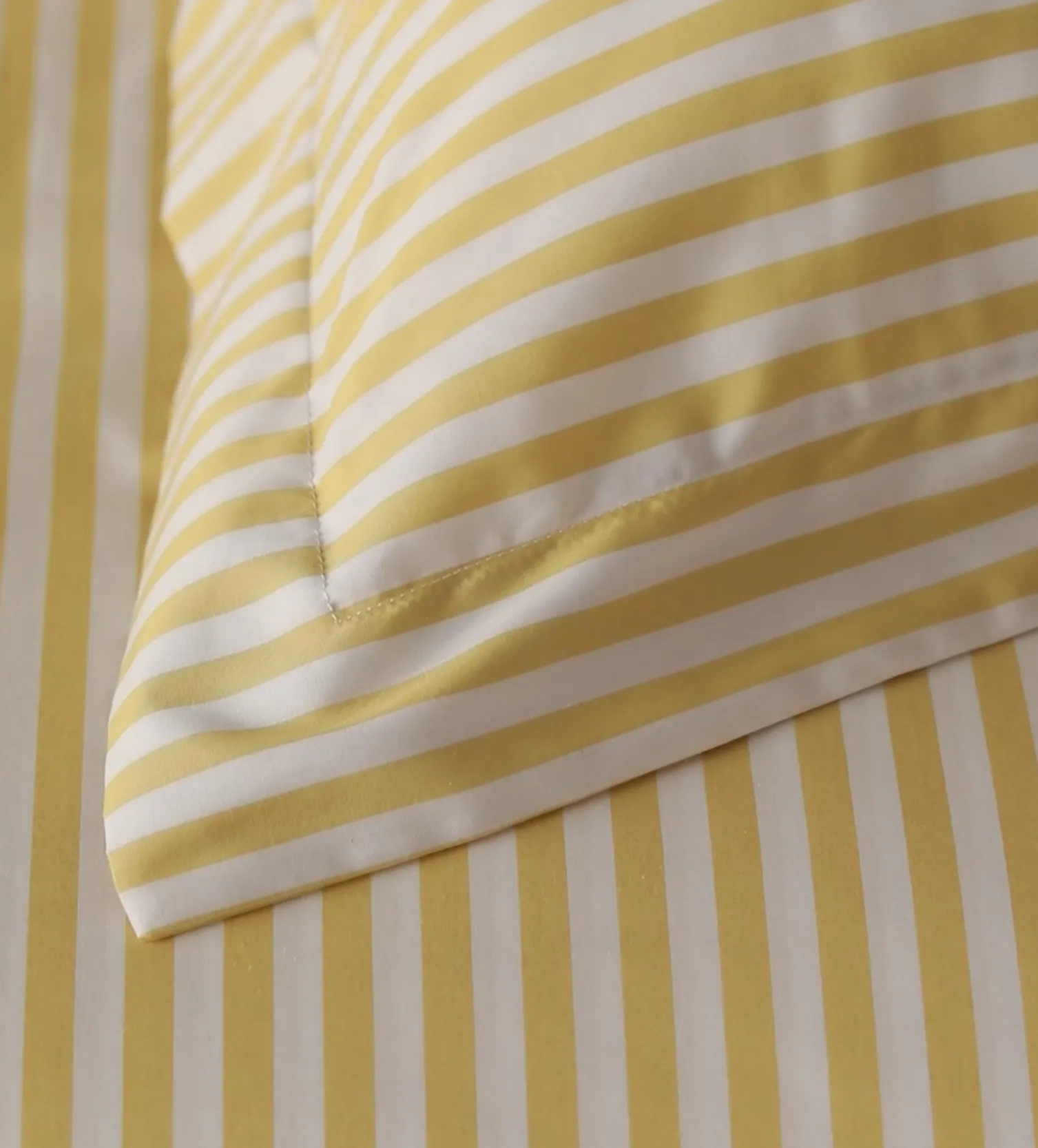 Secret Linen Store Yellow Betsy Stripe 100% Organic Cotton Duvet Cover